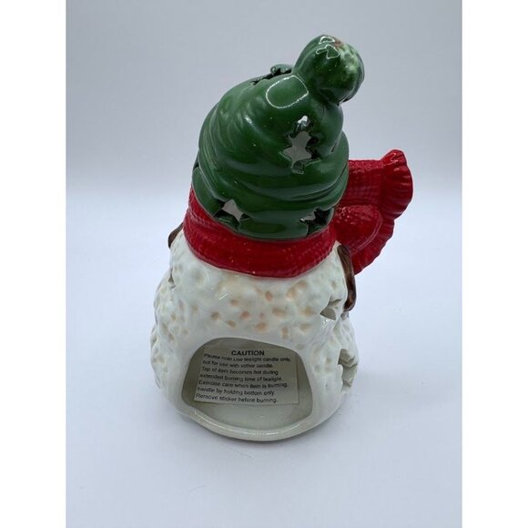 Ceramic Snowman Candle Holders Set Of 2 For Holiday Decor - Picture 5 of 14